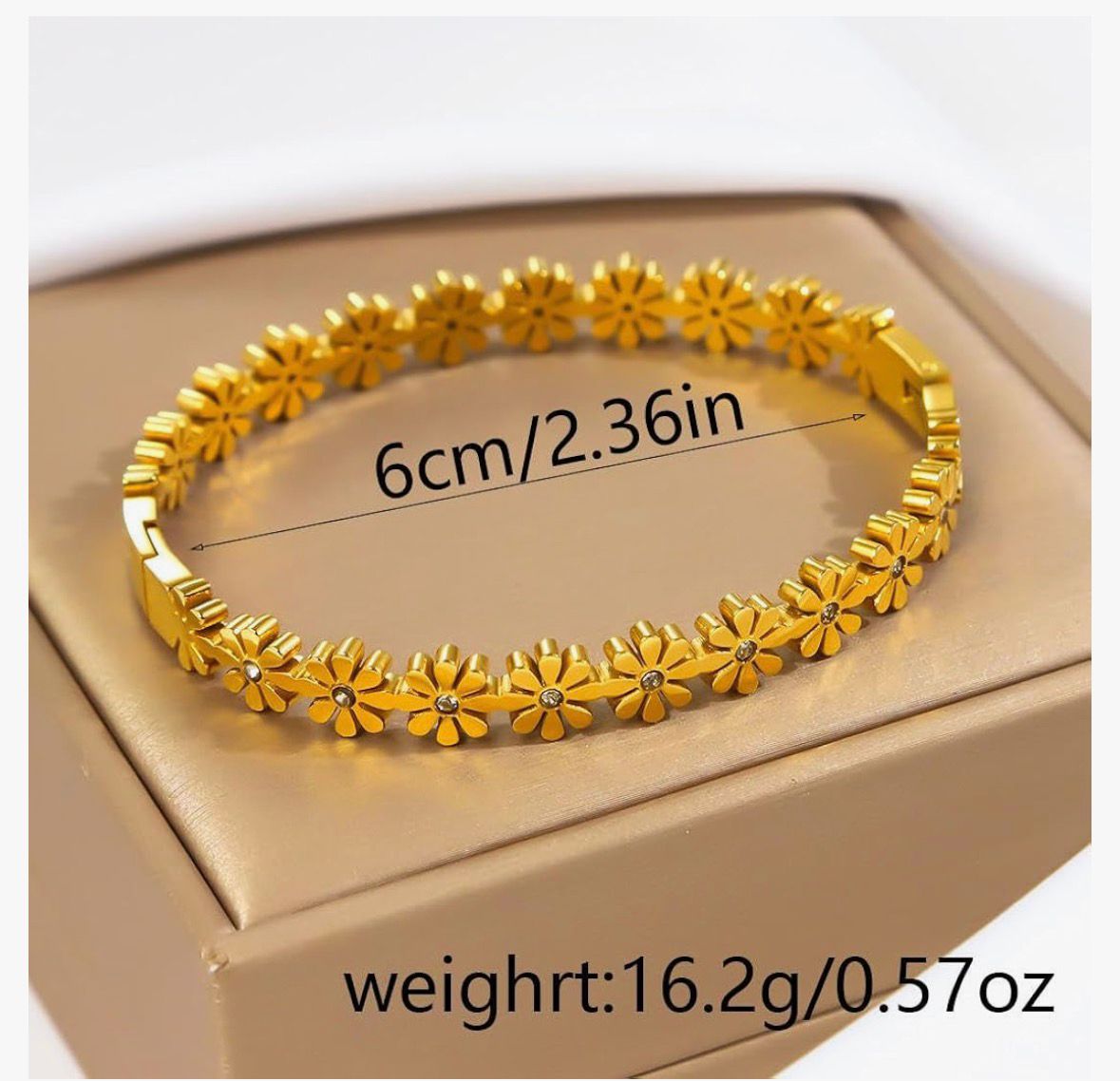 Gold Bangle Clover Kashmiri Floral Design bracelet