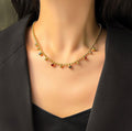 Multi-Color Stone Beads Chain Necklace