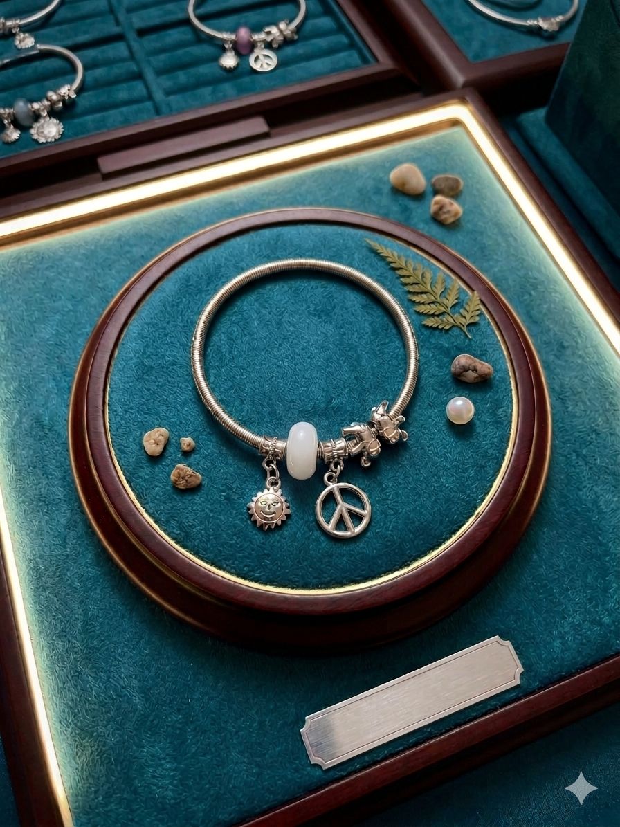 White stone charm brecelete