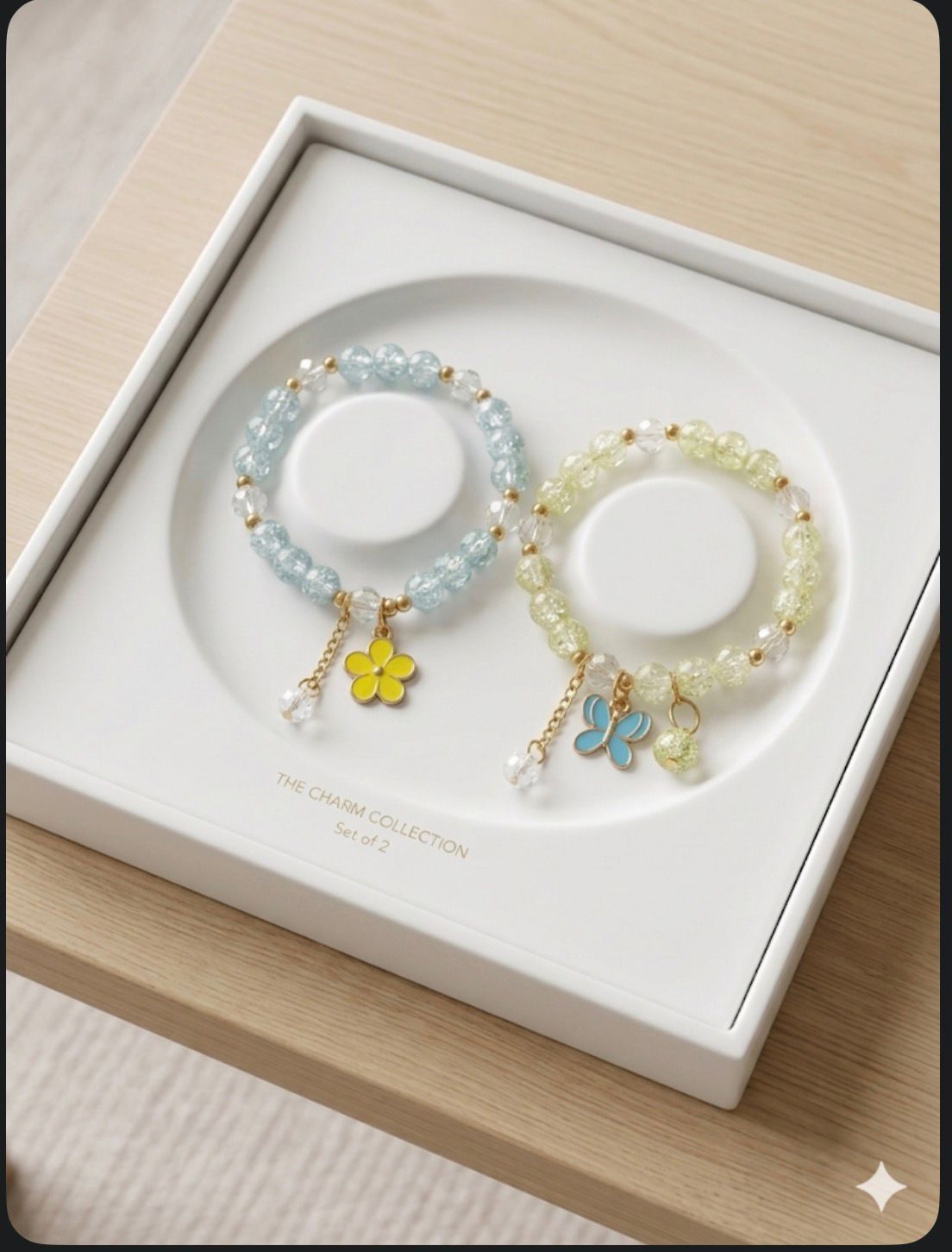 Combo charm brecelete (sky blue/yellow)