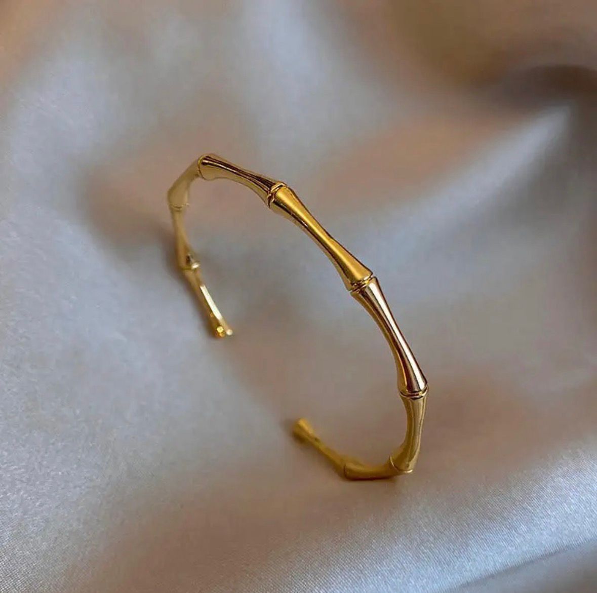 Bamboo Cuff Style Bangle Adjustable Bracelet