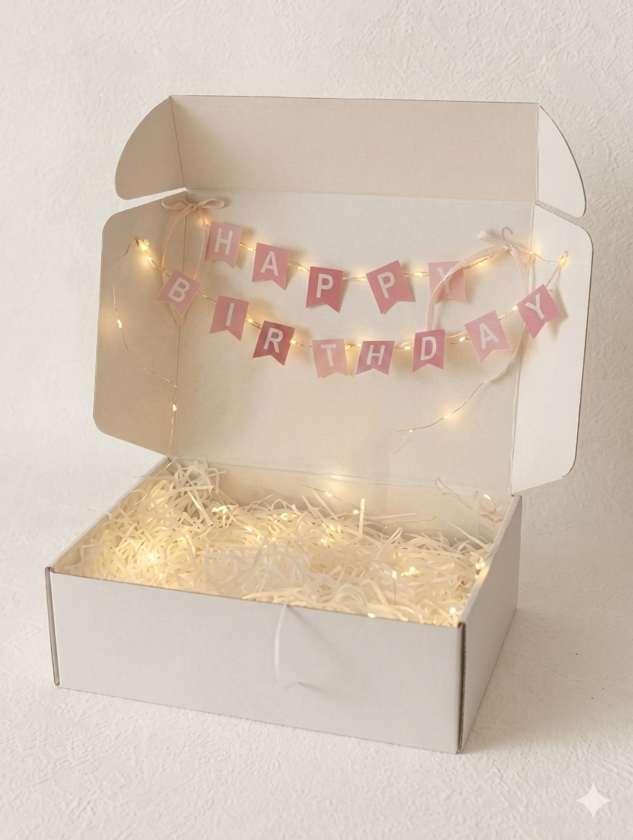 Banner & fairy lights packaging