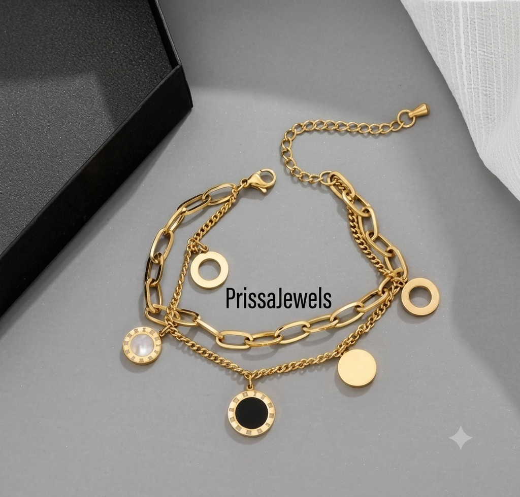 Roman Numbers Two Layer Bracelet