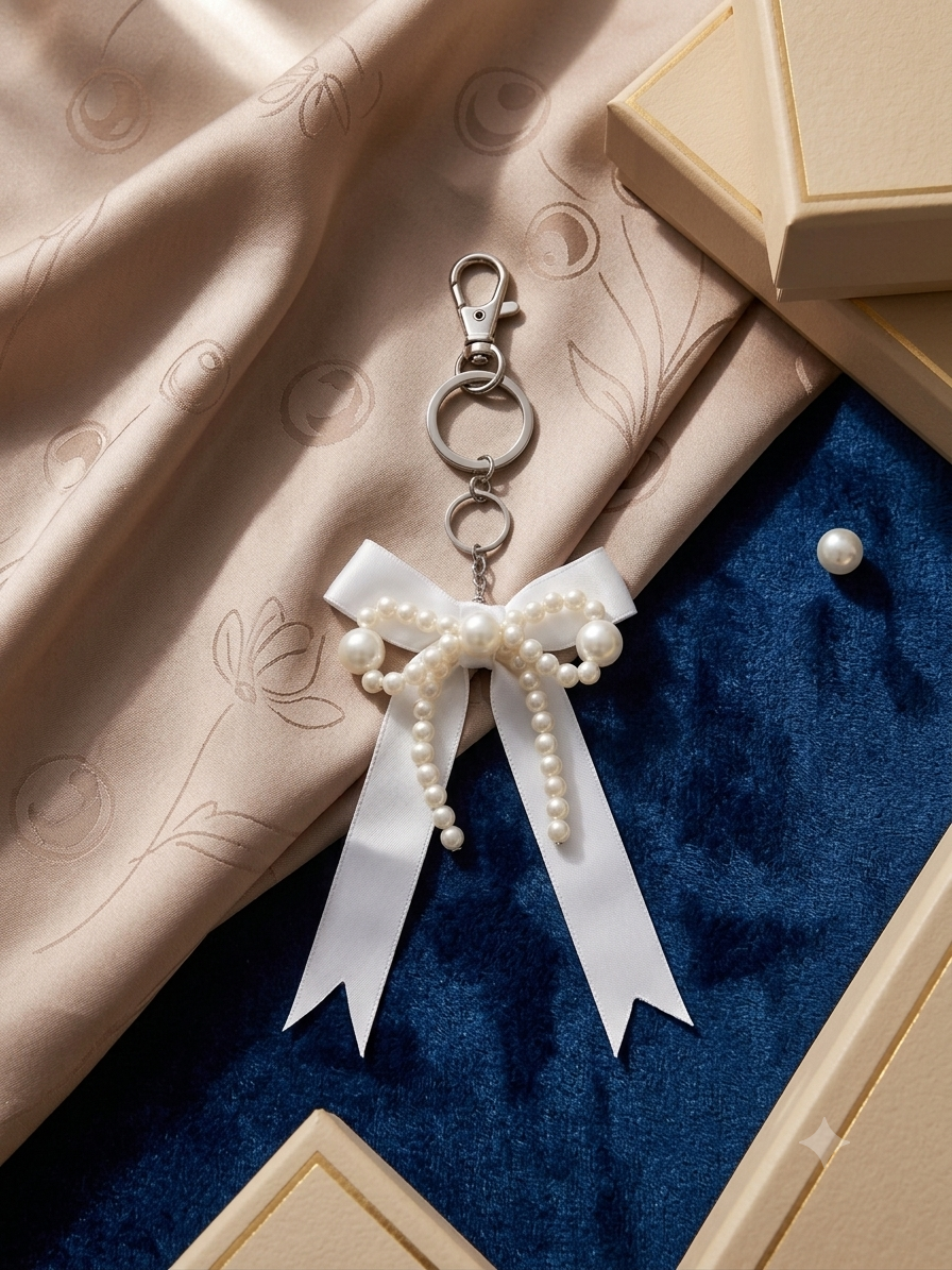 Bow pearl keychain 🎀