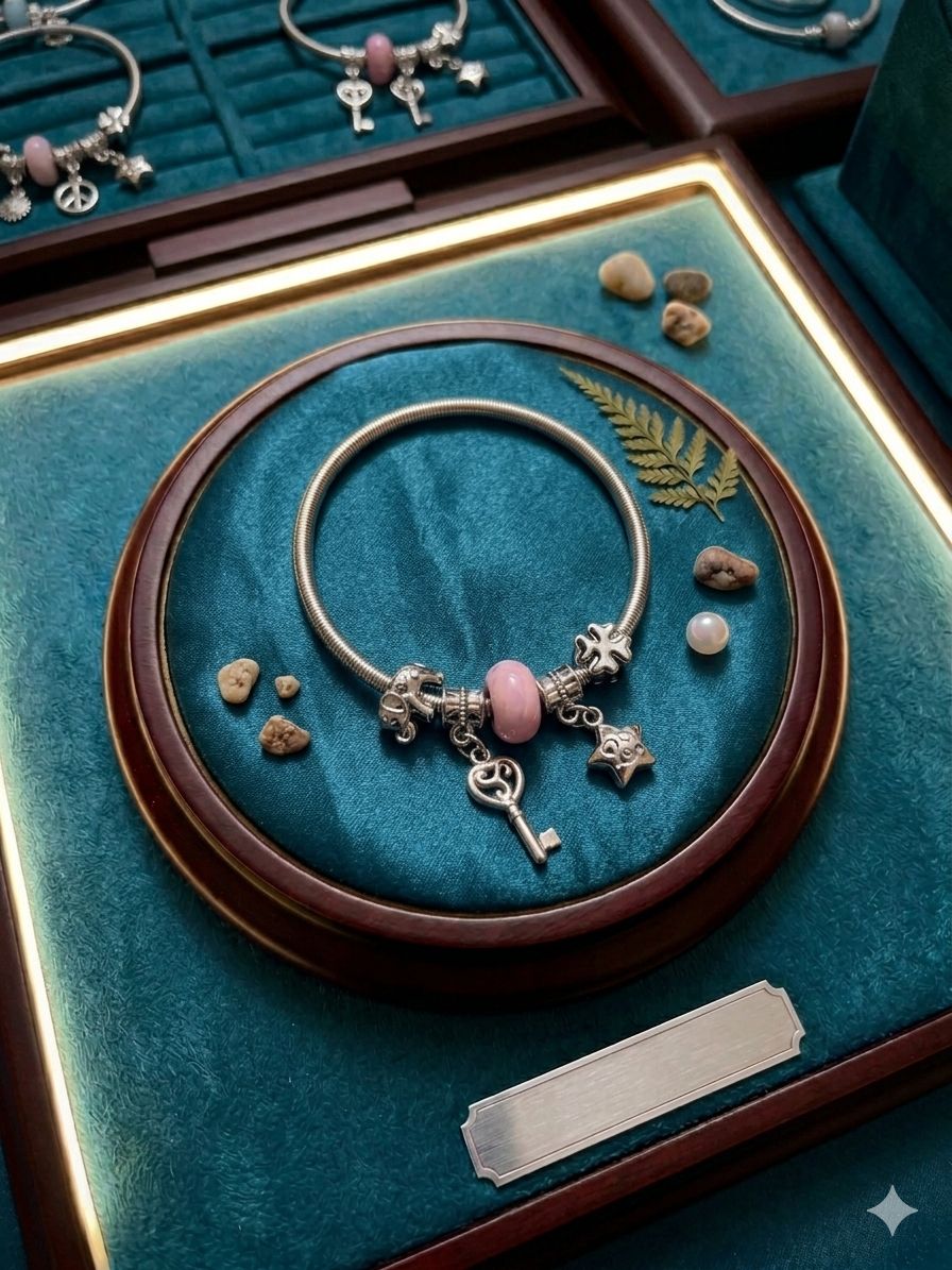Baby pink charm brecelete