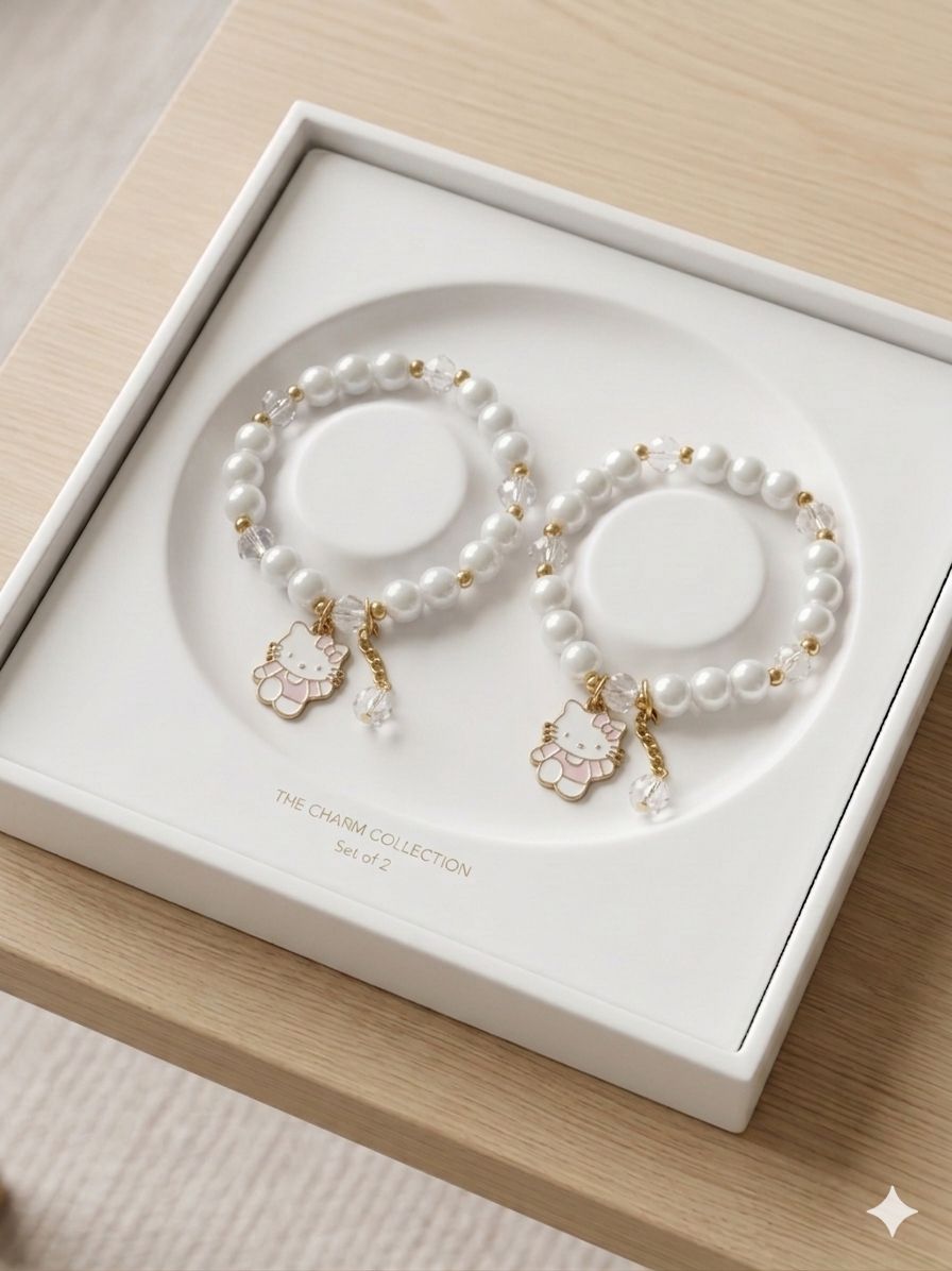 Combo white charm brecelete