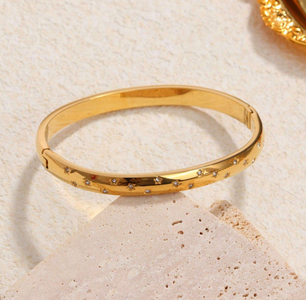 Zircon in Star-Studded Bangle Bracelet