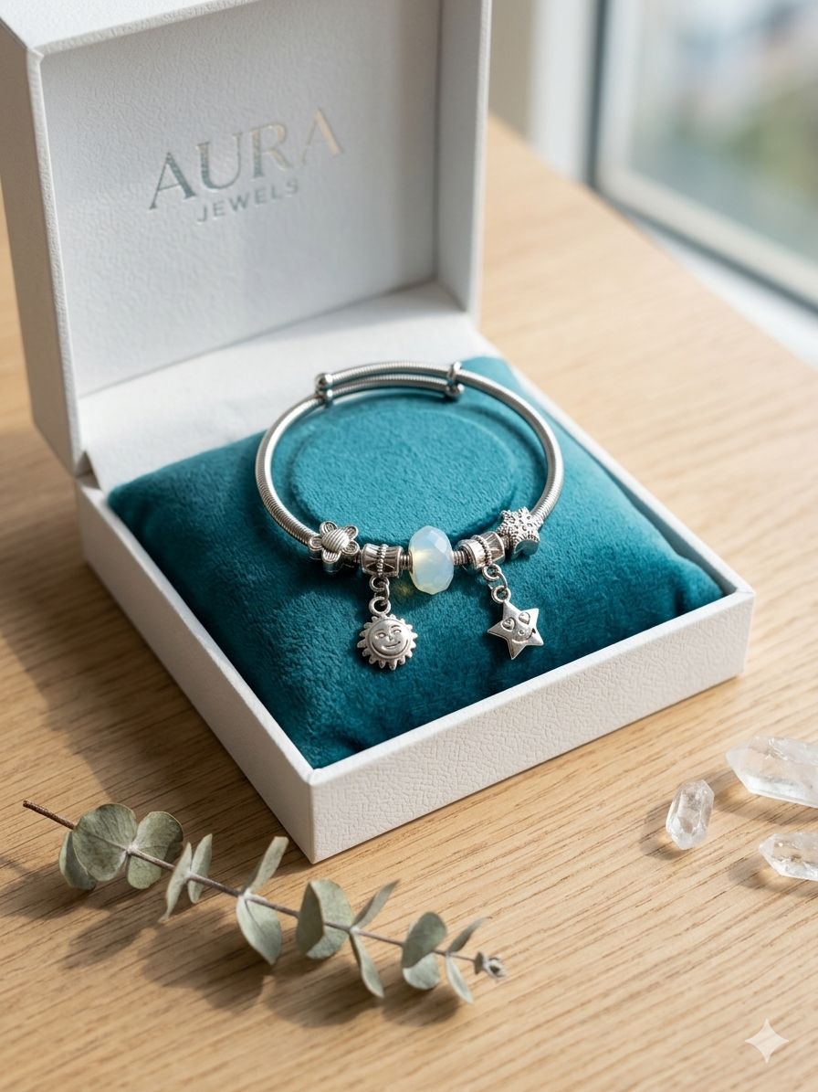 Sky blue charm brecelete